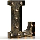 Vintage Light Up Marquee Letters with Lights – Illuminated Industrial Style Lighted Alphabet Letter Signs - Coffee Bar Apartm