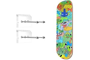 Aolabela Acrylic Skateboard Wall Mount,Skateboard Wall Rack,Skateboard Hanger,Display Your Skis Snowboards Scooters Longboards