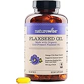 NatureWise Flaxseed Oil 1200 mg, Fish Free Omega 3 6 9 with 720mg ALA, Dietary Supplement for Heart Health Support - Organic, Cold Pressed, Non-GMO - 120 Softgels[4-Month Supply]