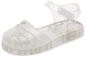 ursloole Toddler Girls Jelly Shoes Soft Unisex-Child Boys Jellies Sandals Rubber Sole Closed Toe Beach Summer Mary Jane Kids Princess Dress Flat