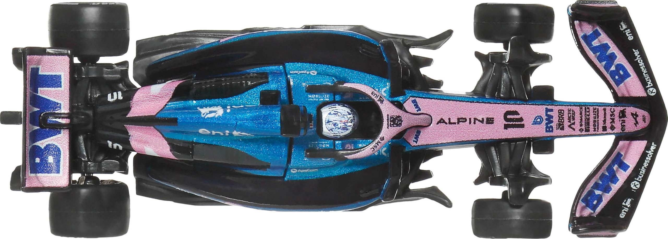 Hot Wheels Formel 1 BWT Alpine – Pierre Gasly #10 Premium Die-Cast-Spielzeugauto im Maßstab 1:64 Sammelspielzeug-Rennauto mit Real Riders-Reifen sowie Metall/Metall-Karosserie und -Fahrgestell, JKD82 4