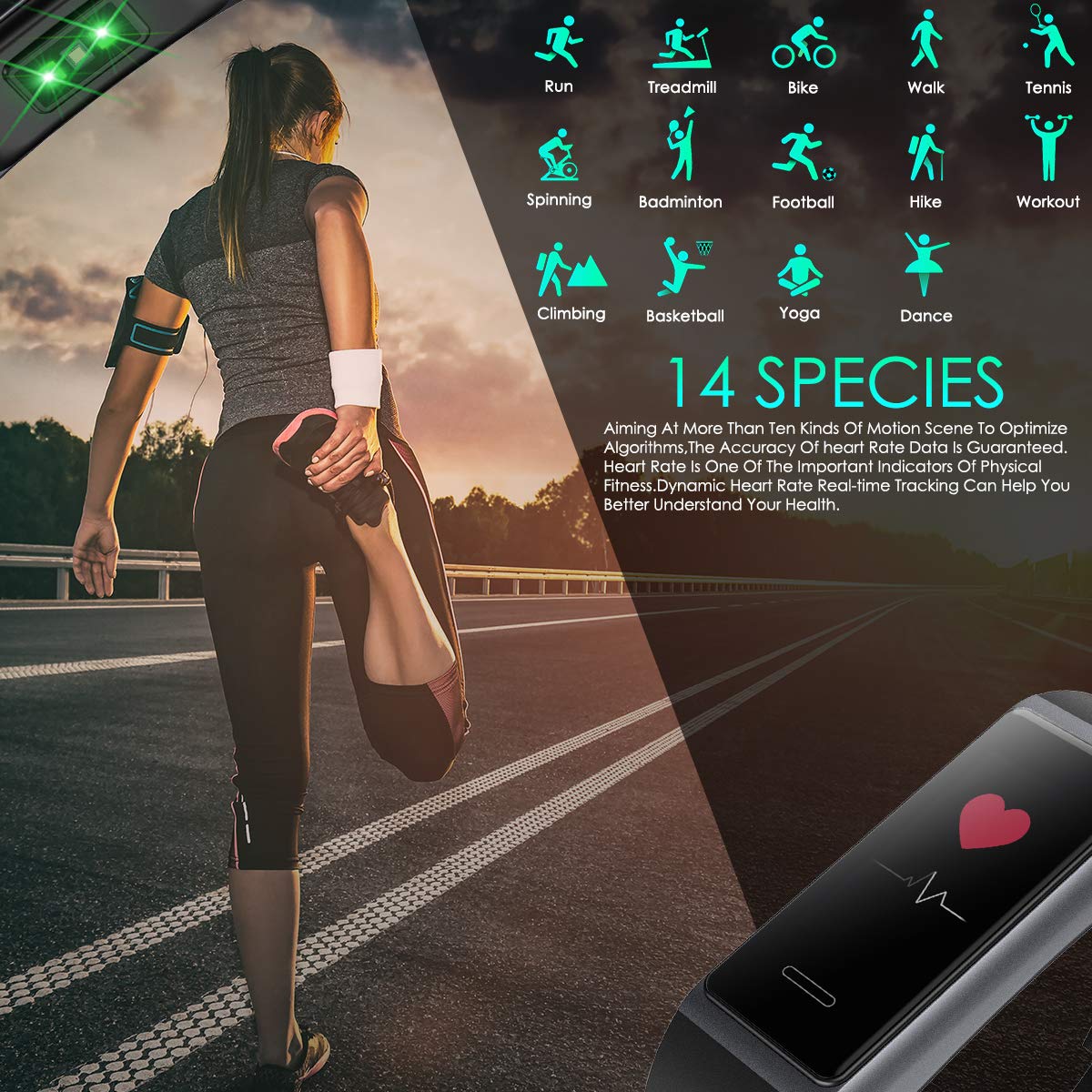 HOMVILLA Fitness Tracker, Smartwatch Activity Tracker Sports Smart Band Impermeabile IP68 Polsino Bluetooth con Monitor della frequenza cardiaca Pedometro Monitor del Sonno Caloria per iOS Android