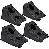 TONDA Wheel Chocks, Heavy Duty Wheel Wedge for Car, Travel Trailer - 8"×4.7"×4.7" - 4 Pack, Black