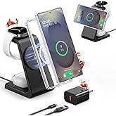 Magnetic Wireless Charger for Samsung, 3 in 1 Mag-Safe Charging Station for Galaxy Watch Ultra/8/7/6, Galaxy Watch Charger, Mag-Safe Charger for S25 Ultra S24 S23 S22/ Z Fold7/ Flip7, Galaxy Buds