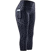 CADMUS High Waisted Workout Legging Capri for Women Athletic Yoga Pants with Two Side Pockets