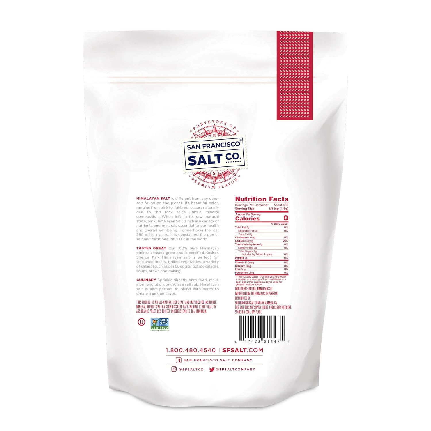 Sherpa Pink Gourmet Himalayan Salt - 2 lb. Bag Coarse Grain - For Grinders and Salt Mills : Grocery & Gourmet Food