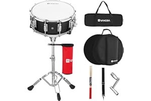 Vangoa Snare Drum Beginner Student Marching Band Snare Drum Set Kit with Stand, Drumstick Holder, Snare Drum Bag, Strap, Mute Pad, 5A Drumsticks, Drum Keys, 14"X 5.5"