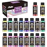 Iridescent Acrylic Paint, Abeier Set of 18 Chameleon Colors, 2 oz/60ml Bottles, Color-shifting, Non-Toxic, High Viscosity, Bl