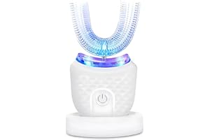 Aimery Ultrasonic U-Shaped Toothbrush,360 Brite Toothbrush for Adults with Blue Light,Sonic Glow Brush for Adults with Automa