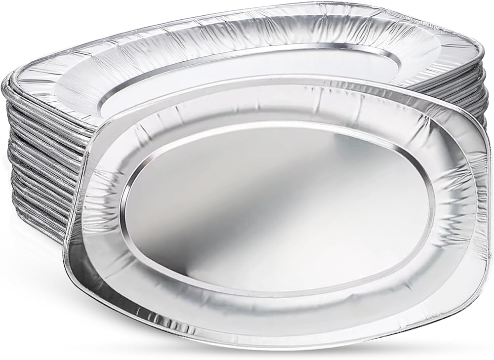 Zuvo Large Aluminium Serving Platters Pack of 10 35x24cm 14"