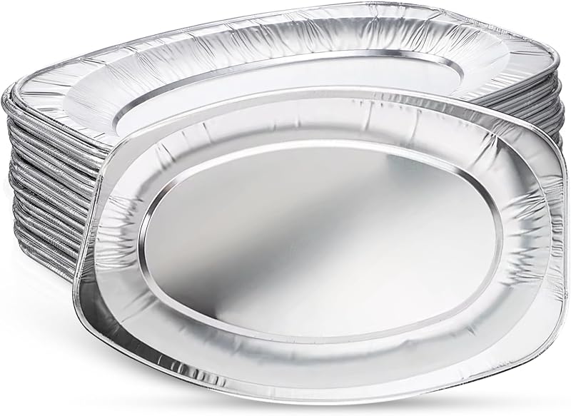 Zuvo Large Aluminium Serving Platters Pack of 10 35x24cm 14"
