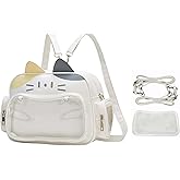 Kawaii Ita Bag Cat Backpack Y2k Girl Japanese School Bag Anime Shoulder Crossbody with Pin Display (Yellow)