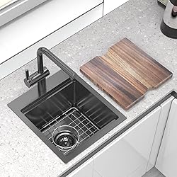 17 inch Kitchen Sink Black Drop In