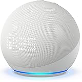 Echo Dot (5th Gen, 2022 release) with clock | Smart speaker with clock and Alexa | Glacier White