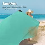 Odoland Outdoor Pocket Travel Blanket Beach Mat Waterproof Sand Proof Green L view 4