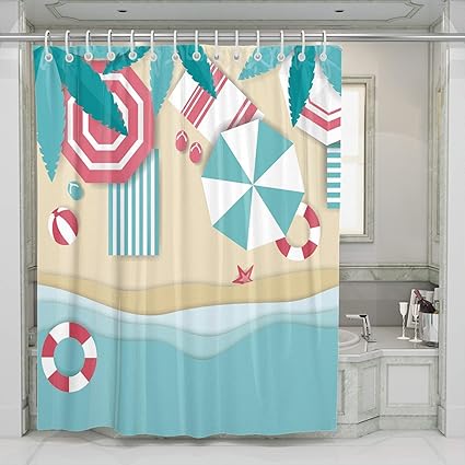 Amazon Com Scmiss Shower Curtain With Hooks Modern Fashion Beach