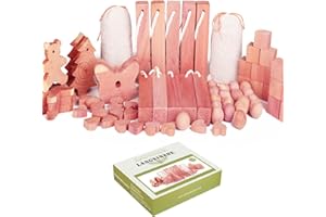 LANGXINESE Deluxe 75 Pk, Cedar Hangers Blocks for Clothes Storage, Aromatic Red Cedar Balls, Planks, Rings, Sachets, Closet Freshener