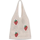Sightor Crochet Tote Bag, Mesh Beach Bag Knit Summer Hobo Bag Vacation Boho Tote Bag for Women