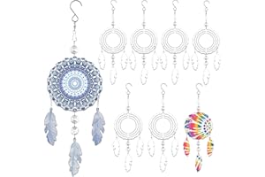 WindMage 8Pack 4inch Sublimation Wind Spinner Blanks 3D Aluminum Metal Wind Sculpture Kinetic Spinners for Yard and Garden In