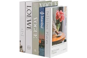 ENGYAS 5 Pcs Fake Books for Decoration,Designer Luxury Modern Fake Decorative Books for Home Bookshelf Decor,Shelves Living Room Fashion Decorative Entry Coffee Table Stacked Books Decor(5 Pcs)