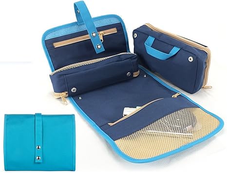 hanging toiletry bag with removable pouch