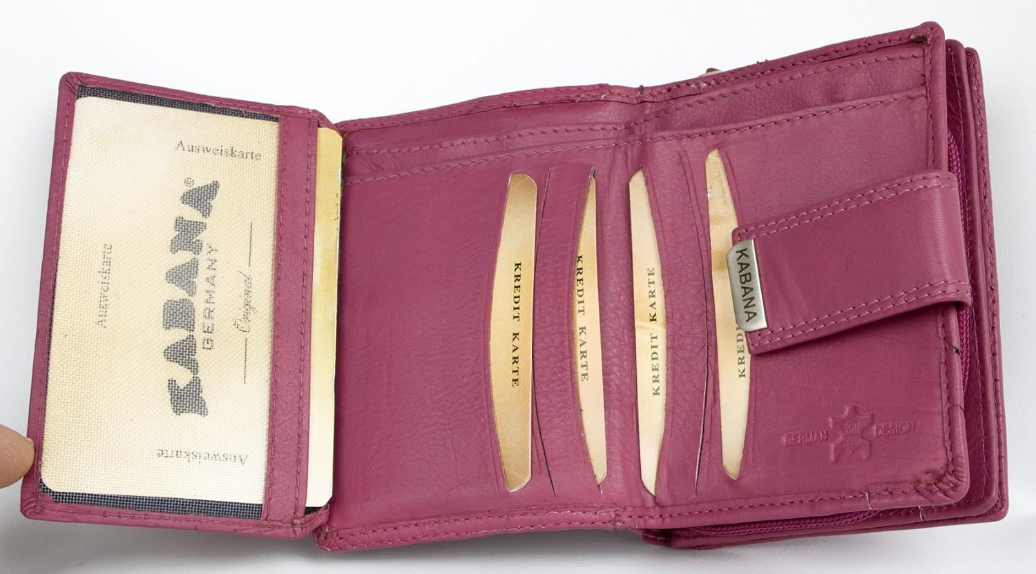 Women's pink genuine leather wallet Kabana with a buckle - Image 4