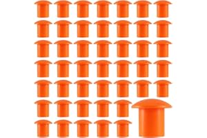 MAHIONG 80 Pack Rebar Safety Caps, Fit for 3/8-1 Inch Rebar Stake, Versatile Plastic Mushroom Rebar Caps Covers, Orange
