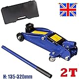 BowoseTrolley Jack 2 Ton Heavy Duty Hydraulic Lifting Floor Jack 2000kg Capacity for Car Van Garage with Carry Case