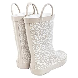 Hudson Baby Kids Rain Boots, Taupe Ditsy Floral, 12