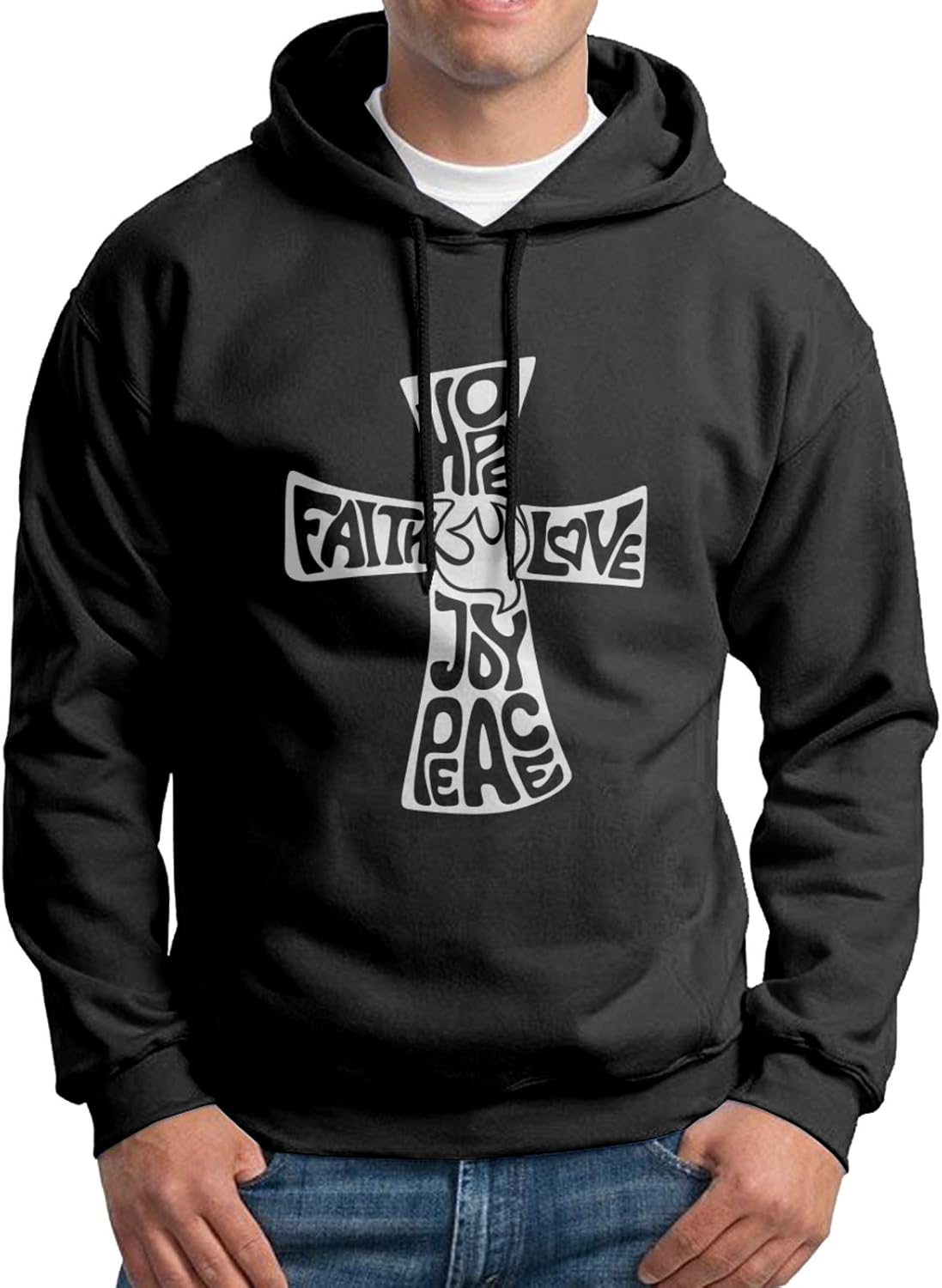 Amazon.com: Peace Love Faith Joy Hope Man'S Hoodie Active Sweatshirt ...