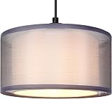 Giggi 2-Tier Grey Lampshade - 12 inch / 30 cm Drum Ceiling Table Floor