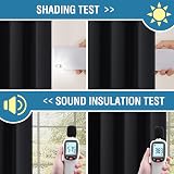 BellaHills 100% Blackout Curtains 66x72 Pencil Pleat 2 Panels Black Liner view 5