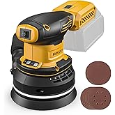 Cordless Random Orbital Sander Compatible with Dewalt 20V Battery(NO Battery), Brushless Electric Sander with Dust Collector, 12,000OPM Palm Sander, 6 Variable Speed for Woodworking, Furniture