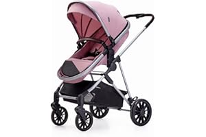 Lortsybab Infant Newborn Baby Stroller - 2 in 1 Pram Stroller with Reversible Seat, for 0-36 Months Babies (Pink)