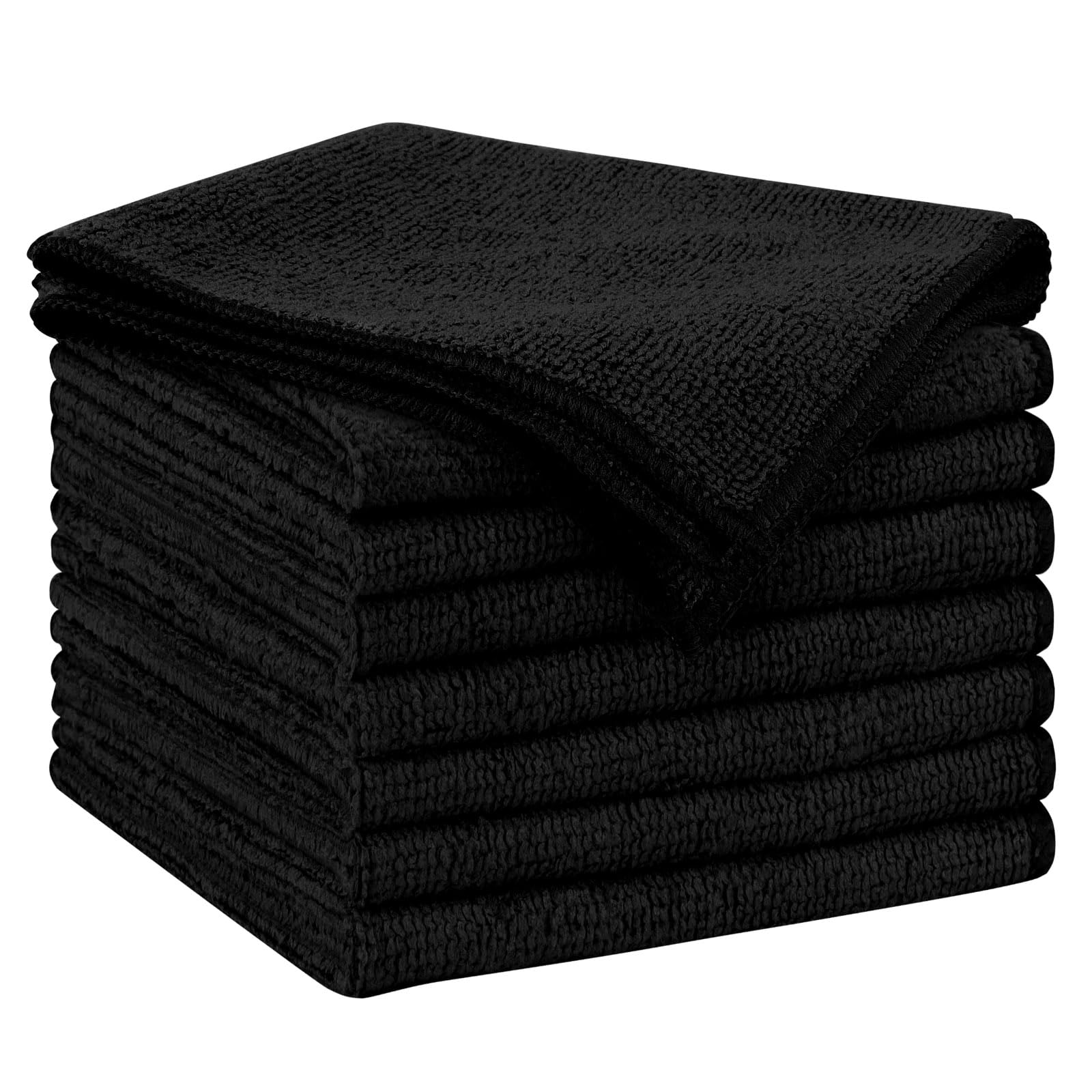 Photo 1 of AIDEA Microfiber Cleaning Cloth Black 8PK, Microfiber Towels for Cars, Premium Car Cloths, Dusting Cloth Lint Free Cleaning Rags for SUVs, House, Kitchen, Window, Workshops,11.5×11.5"