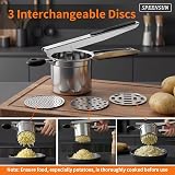 SPEENSUN Potato Ricer with 3 Discs Stainless Steel Heavy Duty Masher view 3