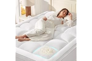 Anluoer Mattress Topper Queen for Back Pain, Memory Foam Pillow Top Mattress Topper Queen, 5X Support Extra Thick Breathable 