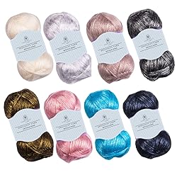 2PK Metallic Shine Yarn, Bulky, Wool Yarn, Silky