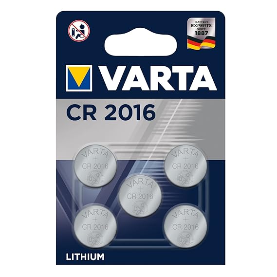 Varta Batterien Electronics CR2016 Lithium Knopfzelle 3V Batterie (5er Pack Knopfzellen in Original 5er Blisterverpackung)