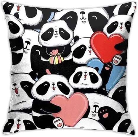 Amazon Co Jp クッションカバー ソファ背当て パンダとハート 装飾枕カバー 座布団カバー 抱き枕カバー 柔らか おしゃれ ピロケース 可愛い シンプル ホーム 部屋 車 椅子 インテリア ホーム キッチン