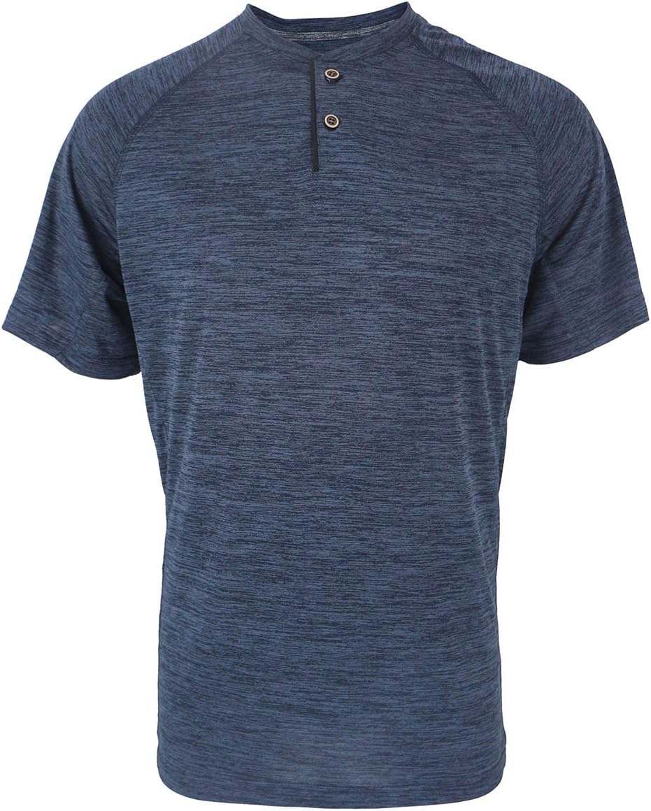 Facitisu Mens Short Sleeve Henley Shirts Quick Dry Slim Fit Buttons Placket Performance T Shirts
