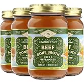 FOND 100% Grass-Fed Beef Bone Broth, Pure &amp; Unflavored, 4-Pack | Slow-simmered beef broth made with grass-fed beef, crafted with quality ingredients for rich, savory flavor