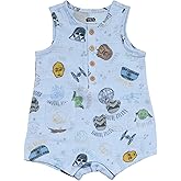 STAR WARS Baby Henley Romper Newborn to Infant Sizes (Newborn - 24 Months)