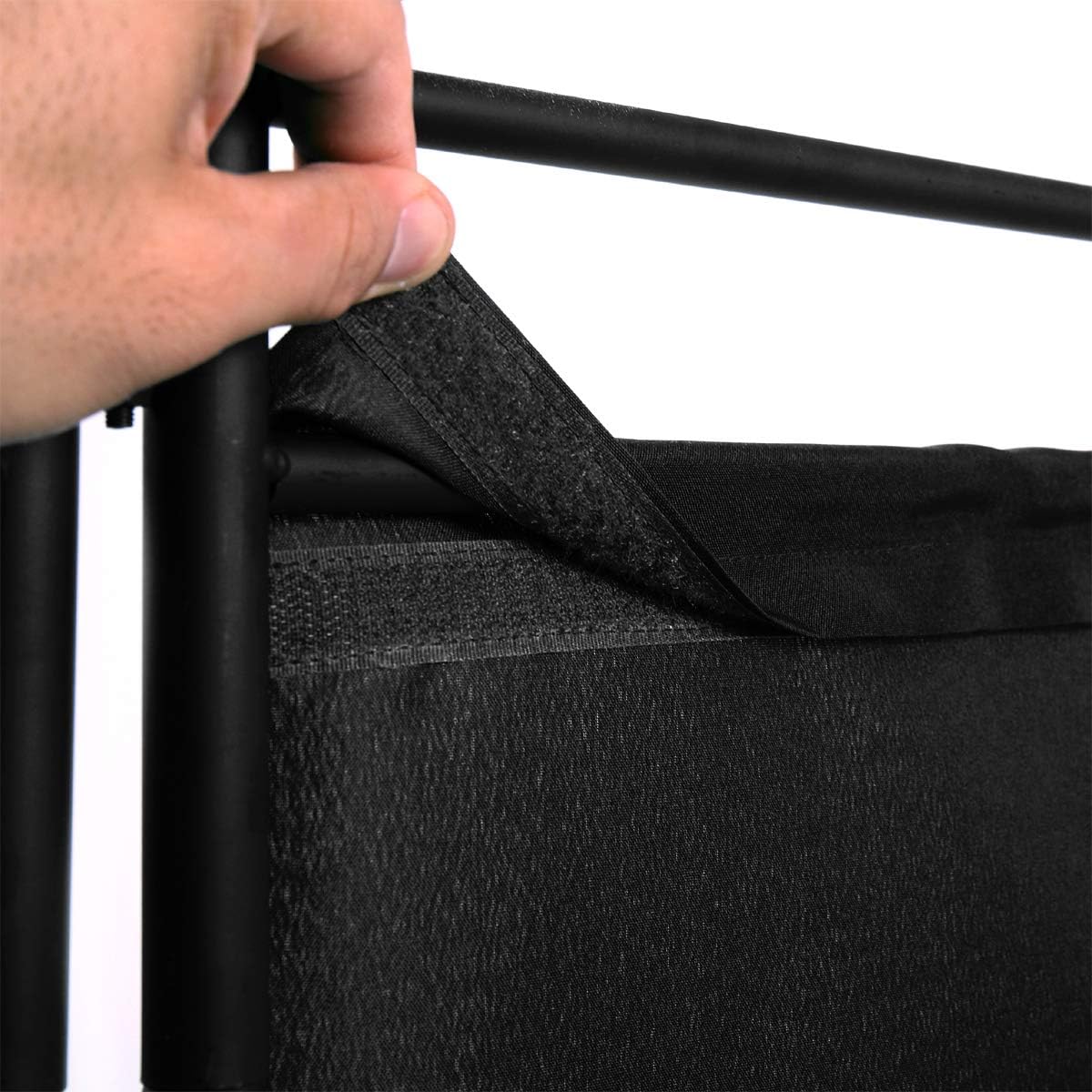 JAXPETY 4 Panel Room Divider Folding Privacy Screens Home Office Fabric Metal Frame, Black -