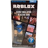 Roblox Deluxe Mystery Pack Action Figure Series 1 - Includes Exclusive Virtual Item (Choose Figure) (Germ Simulator: Blaster King)