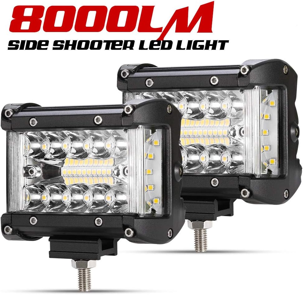 Side Shooter LED Light Pods 2Pcs 4" 8000LM LED Light Bar