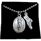 St. Sebastian, Patron Saint of Athletes, Marathon Runner/Jogger Ball Chain Necklace, Help and Protection Athlete