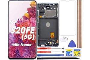 WIMAKIP LCD Screen Replacement Touch Digitizer Display Assembly for Samsung Galaxy S20 FE 5G SM-G781 SM-G781B SM-G781U SM-G781F/DS SM-G781W 6.5"(with Frame)
