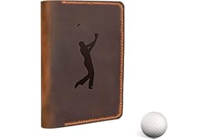 TURBOSNAIL Personalized Leather Golf Scorecard & Yardage Book Holder, Personalized Golf Gift, Yardage Book Holder, Gifts for Dad, Gifts for Golfers