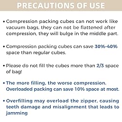 BAGAIL 4 Set/6 Set/8 Set Compression Packing Cubes